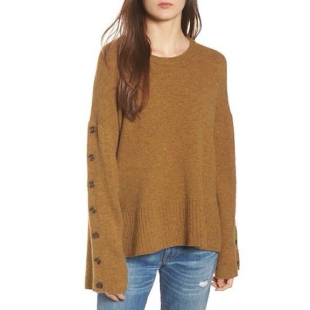 Madewell Button-Sleeve Pullover Sweater